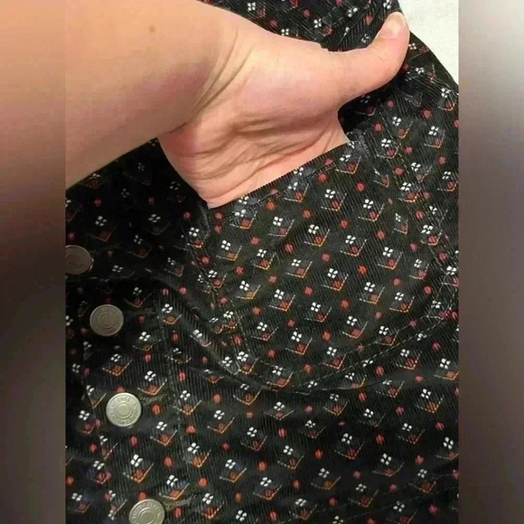 Free People Joani Patterned Corduroy Belt loops
buttons Mini Skirt Size 27 - Picture 8 of 12